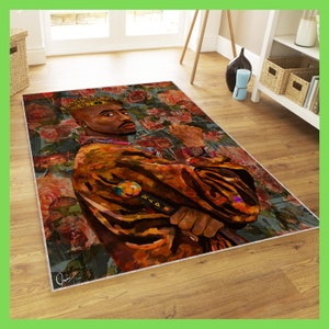 Hip-Hop Legend Rug, Hip-Hop Rug, Rapper Rug, Rapper Portrait Rug