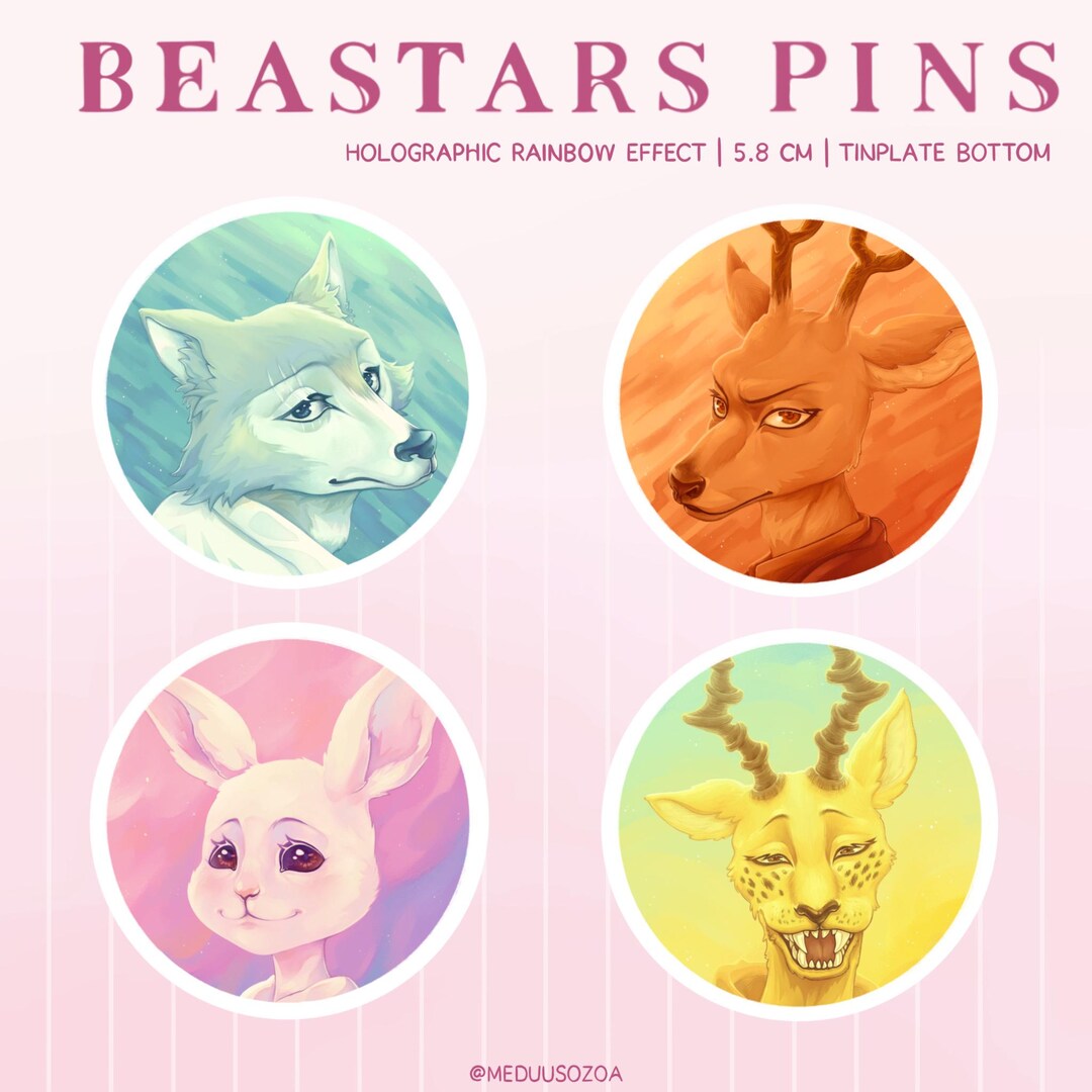 PREORDER Beastars Holographic Button Pins - Etsy