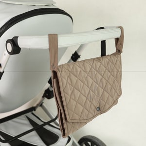 Bolsa de cambio de pañales impermeable, almohadilla acolchada marrón, embrague para llevar, organizador de cambio de bebé impermeable de viaje delgado portátil, regalo para bebé