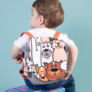 Wasserdichter Hundemuster-Rucksack mit Magnetverschluss, gesmokter innerer Eingang, Teddybär-Innenmuster in der Natur, Rucksack, Kleinkind-Geschenk