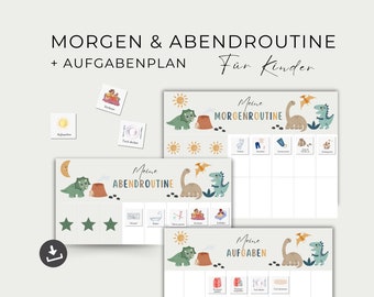 Daily schedule for children, morning and evening routine for children, routine plan, toddler routine set, to print, daily planner, PDF download