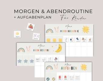 Daily schedule for children, morning and evening routine for children, routine plan, toddler routine set, printable, daily planner, PDF download
