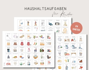 Task plan for children's household tasks, Montessori task planner A3 + A4 for printing, digital PDF download