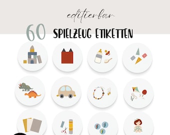 Toy labels for children, editable label template, organize children&#39;s room, storage Trofast, Montessori PDF to print