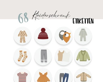 Wardrobe labels children, wardrobe organizer, organize clothes children's room, Montessori PDF to print