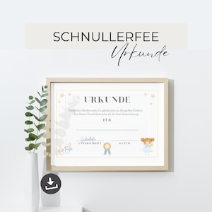 Certificado Hada Chupete, Regalos Hada Chupete, Destete Chupete, Plantilla PDF Certificado Hada Chupete, Descarga Digital