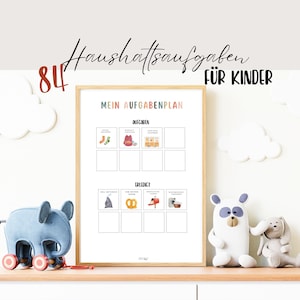 Plano doméstico para crianças, plano de tarefas Montessori, planejador semanal A3 + A4 para impressão, download digital de PDF