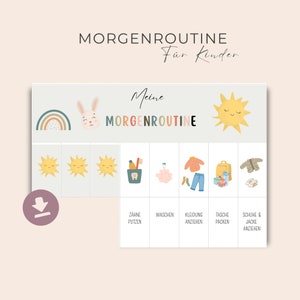 Morgenroutine für Kinder, Routineplan, Kleinkinder Routine Set, zum Ausdrucken, Tagesplaner, PDF-Download