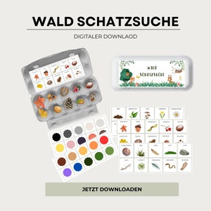 Waldschatzsuche Waldbingo Kinder, Montessori, Schnitzeljagd; Kindergeburtstag spiel PDF download