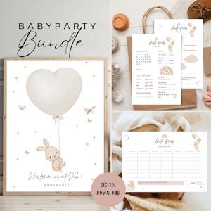 Tarjetas de relleno para juegos de baby shower, juego de adivinanzas y tarjetas de deseos baby shower boho rainbow, para imprimir como descarga digital
