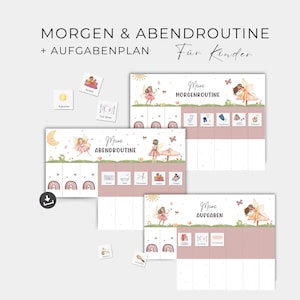 Tagesplan für Kinder, Morgen- Abendroutine für Kinder, Routineplan, Kleinkinder Routine Set, zum Ausdrucken, Tagesplaner, PDF-Download