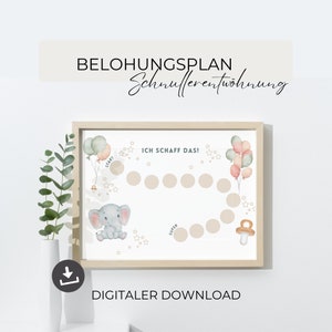 Tabla de recompensas por destete del chupete, plan de recompensas para niños, plantilla del hada del chupete, descarga en PDF,