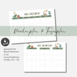 Wochenplan und Tagesplan Kinder A3 A4, Montessori inspiriert, Wochenplan für Routinekarten, Digitaler PDF Download zum runterladen