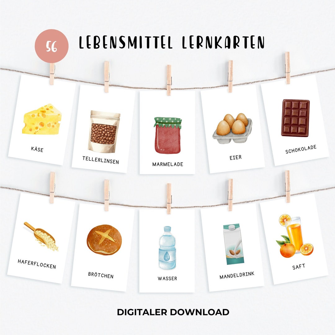 Food Flashcards Shopping Food Flashcards Children's Learning Cards