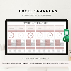 Excel savings plan German, savings tracker template, savings plan calculator, Google Sheets savings template, Excel spreadsheet for finances, savings Excel