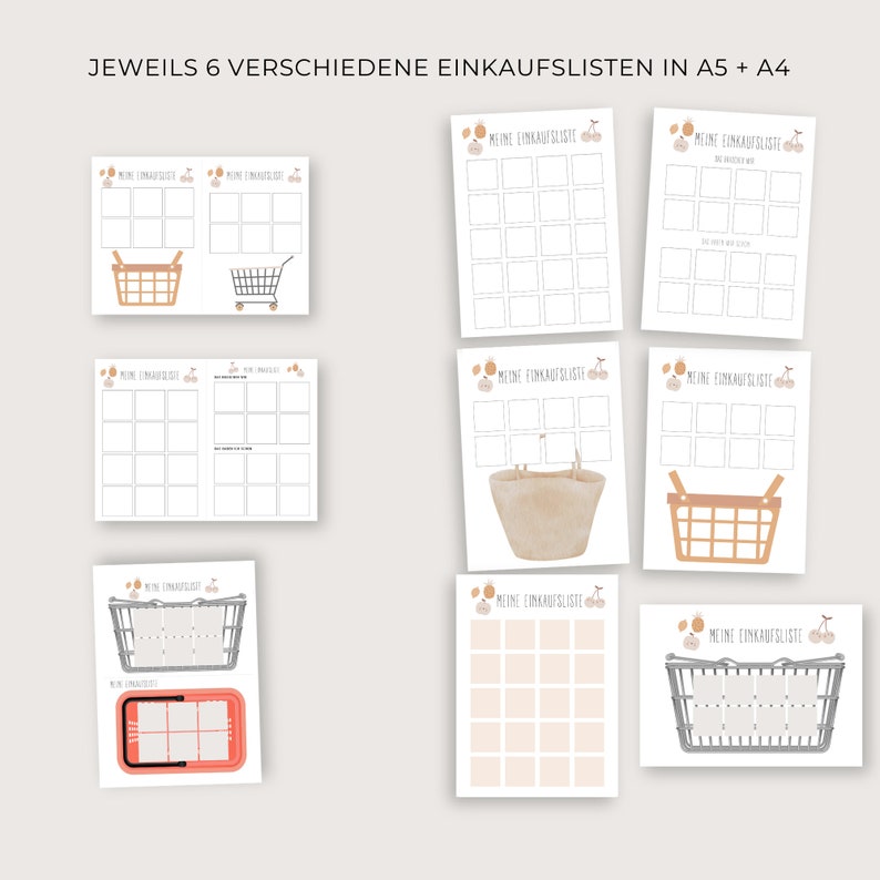 Einkaufsliste Kinder, Einkaufszettel Montessori, Einkaufen lernen, Einkaufsplaner Kinder Einkaufshilfe PDF zum Ausdrucken digitaler Download Bild 6