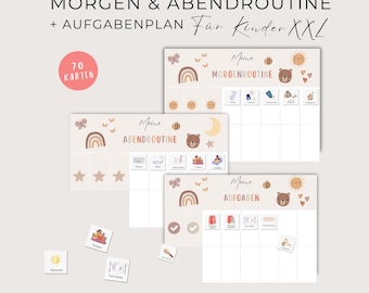 Daily schedule for children, morning and evening routine for children, toddler routine set, routine plan to print, daily planner, PDF download