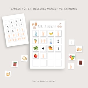 Einkaufsliste Kinder, Einkaufszettel Montessori, Einkaufen lernen, Einkaufsplaner Kinder Einkaufshilfe PDF zum Ausdrucken digitaler Download Bild 3