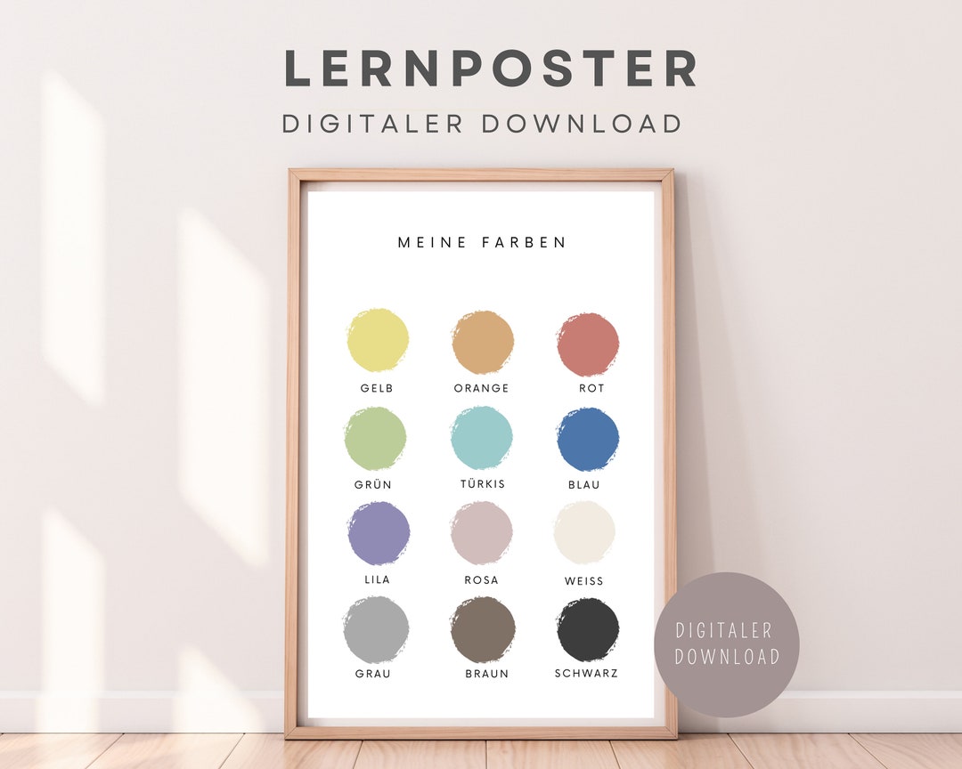 Poster Colors, Learn Colors, Montessori Learning Poster for the ...