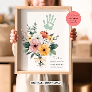 Farewell gift for educator, personalized farewell gift for kindergarten, daycare, crèche, after-school care, thank you educator, handprint template
