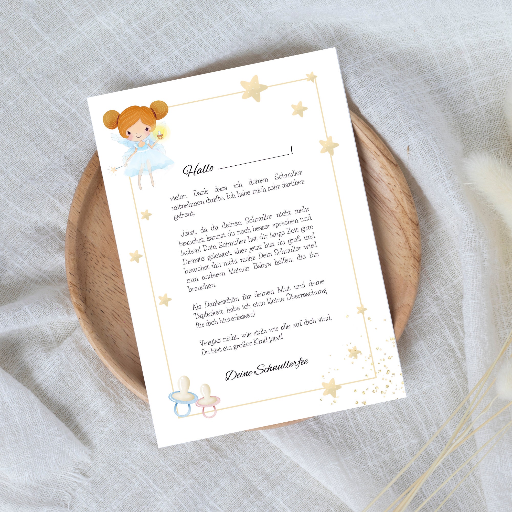 Lettera dalla fata del ciuccio, download istantaneo, addio al ciuccio, post della fata del ciuccio, regalo della fata del ciuccio, per ragazze, per ragazzi, digitale - Italia