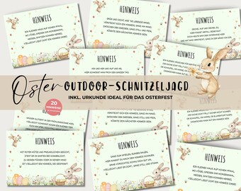Easter scavenger hunt outdoor Easter treasure hunt garden for children including certificate, Easter game idea to print out, digital download