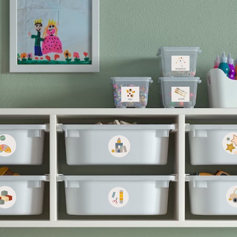Spielzeug Etiketten Kinder, Sticker Spielsachen, Spielzeug organisieren