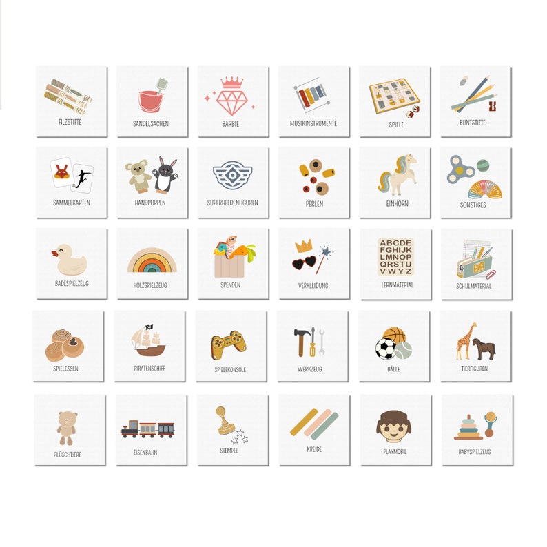 Toy labels children, stickers toys, organize toys children's room, storage Trofast, Montessori PDF to print image 7
