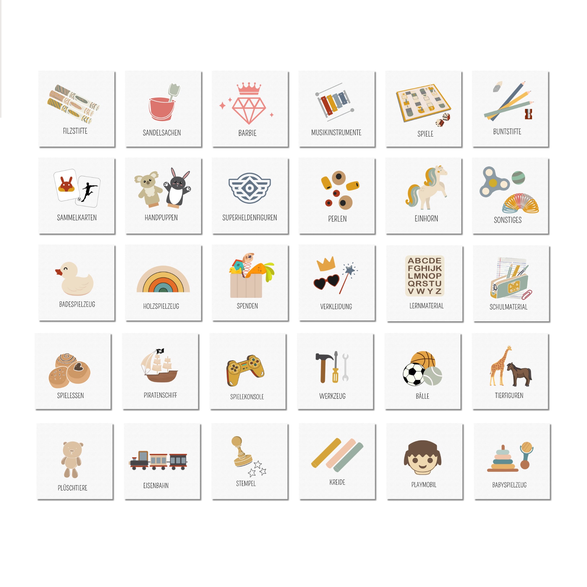 spielzeug mit u Spielzeug Etiketten Kinder, Sticker Spielsachen, Spielzeug organisieren
