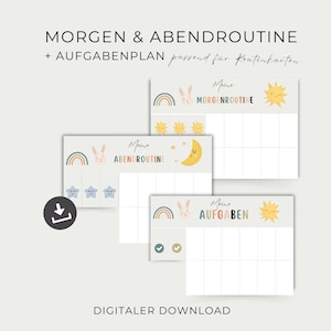 Plan quotidien pour les enfants, routine du matin et du soir pour les enfants, plan de routine à imprimer, planificateur quotidien, téléchargement PDF