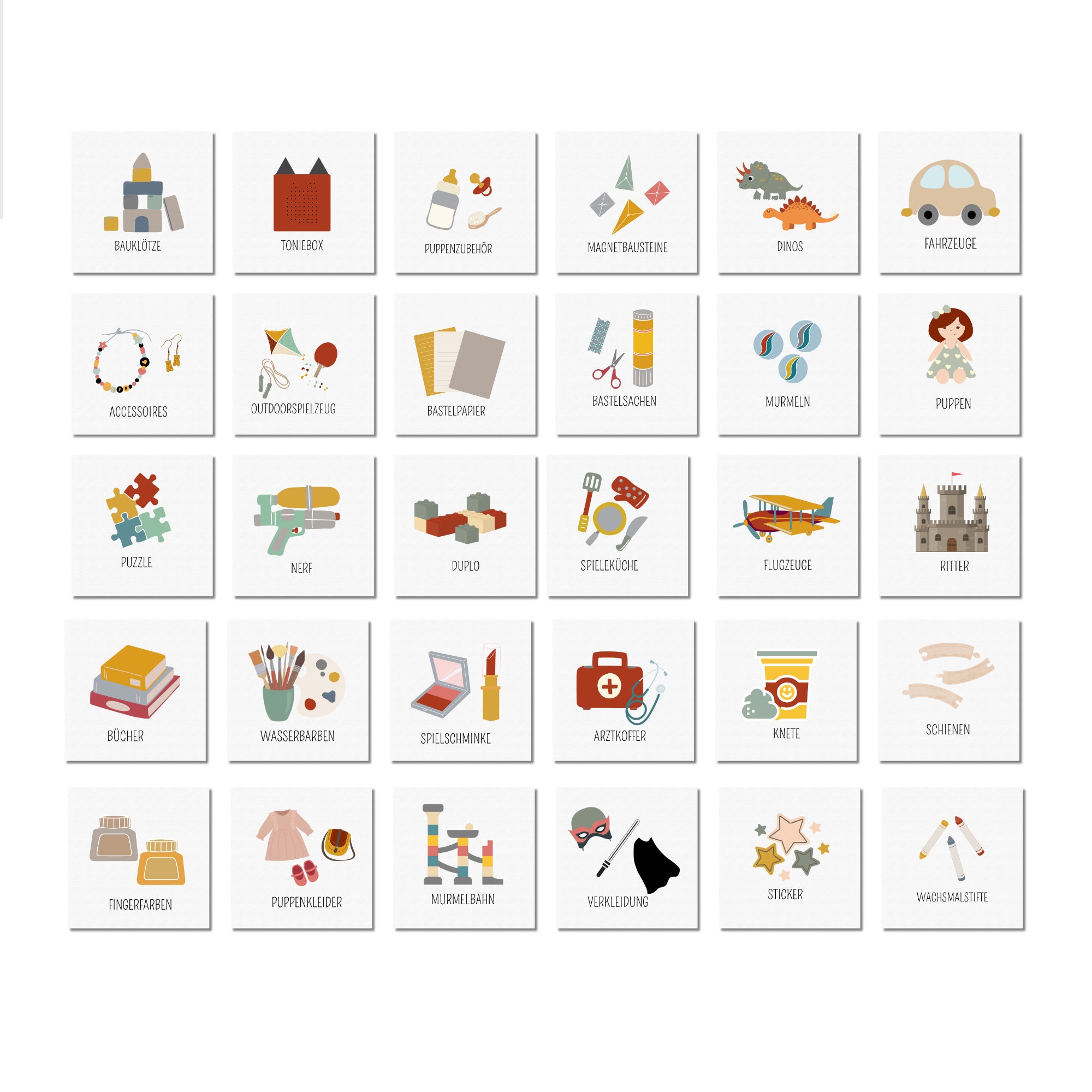 Spielzeug Etiketten Kinder, Sticker Spielsachen, Spielzeug organisieren