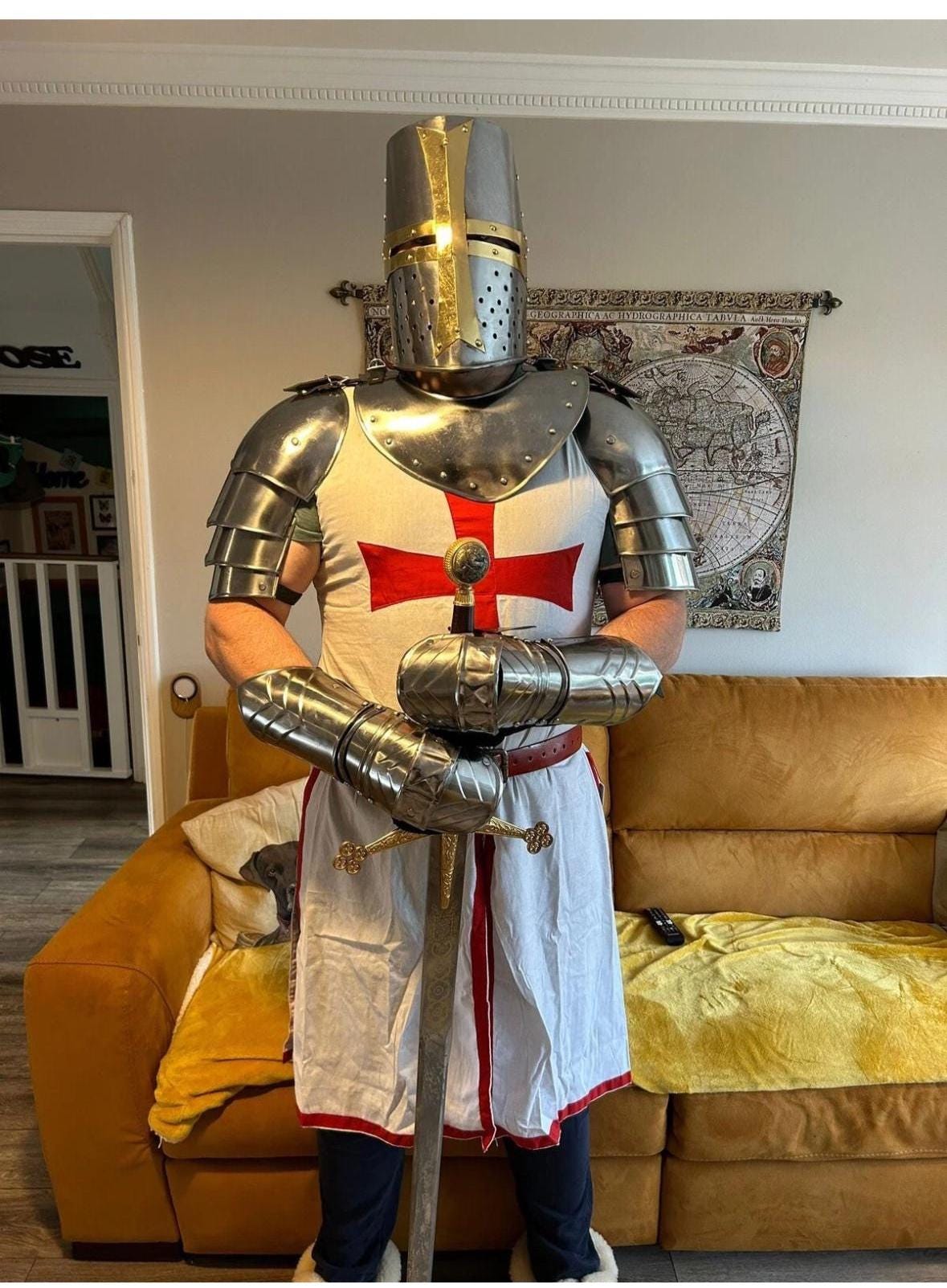 Wearable Medieval Knight Armor Suit Crusader Steel LARP Cosplay - Etsy