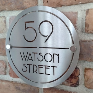 Stainless Steel House Sign, House Name Sign, Metal House Sign, Door Number, House Name Plaque, New Home Gift, Post Box Sign