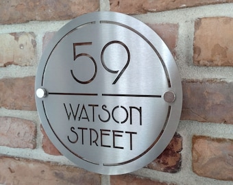 Stainless Steel House Sign, House Name Sign, Metal House Sign, Door Number, House Name Plaque, New Home Gift, Post Box Sign