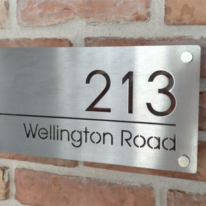 Custom House Sign – Stainless Steel Address Plaque, Modern Door Number, Personalised Outdoor Metal Sign, New Home Gift