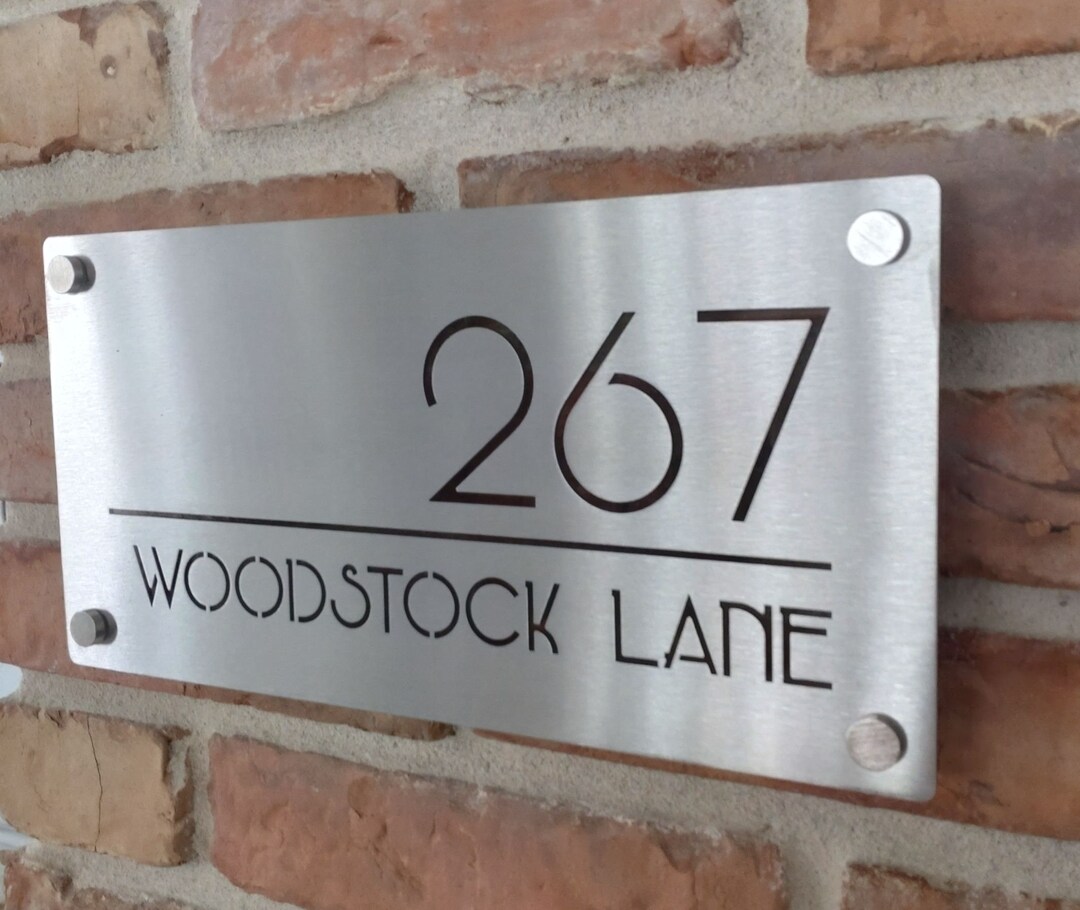 Stainless Steel House Sign, House Name Sign, Metal House Sign, Door