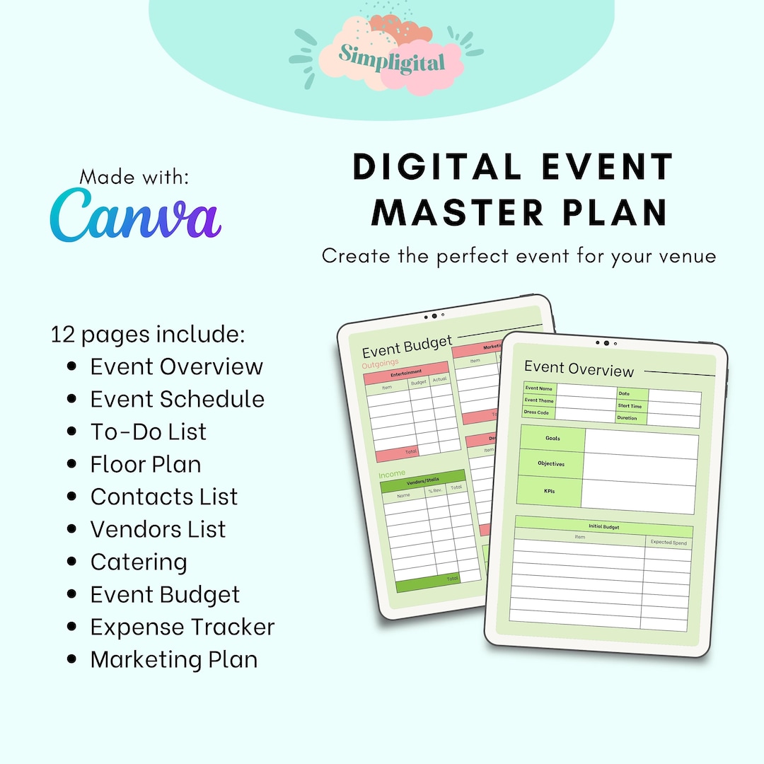 Event Master Plan Event Planning Event Organiser Fully Editable Canva Event Master Plan Event Planning Event Organiser Fully Editable Canva