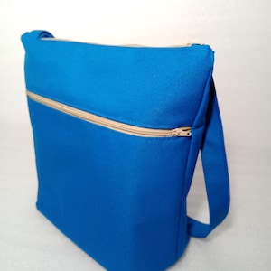 Vegan Crossbody / Shoulder Bag, Waterproof Canvas, Handmade, Top Zip, Zipped Inner & Outer Pockets, Adjustable Strap, Vegan Gift, Unique