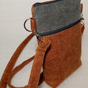Vegane Handytasche, Gassitasche, weiches veganes Leder, Reißverschluss oben, verstellbarer Riemen, kleine Umhängetasche, wasserabweisend, tolles veganes Geschenk