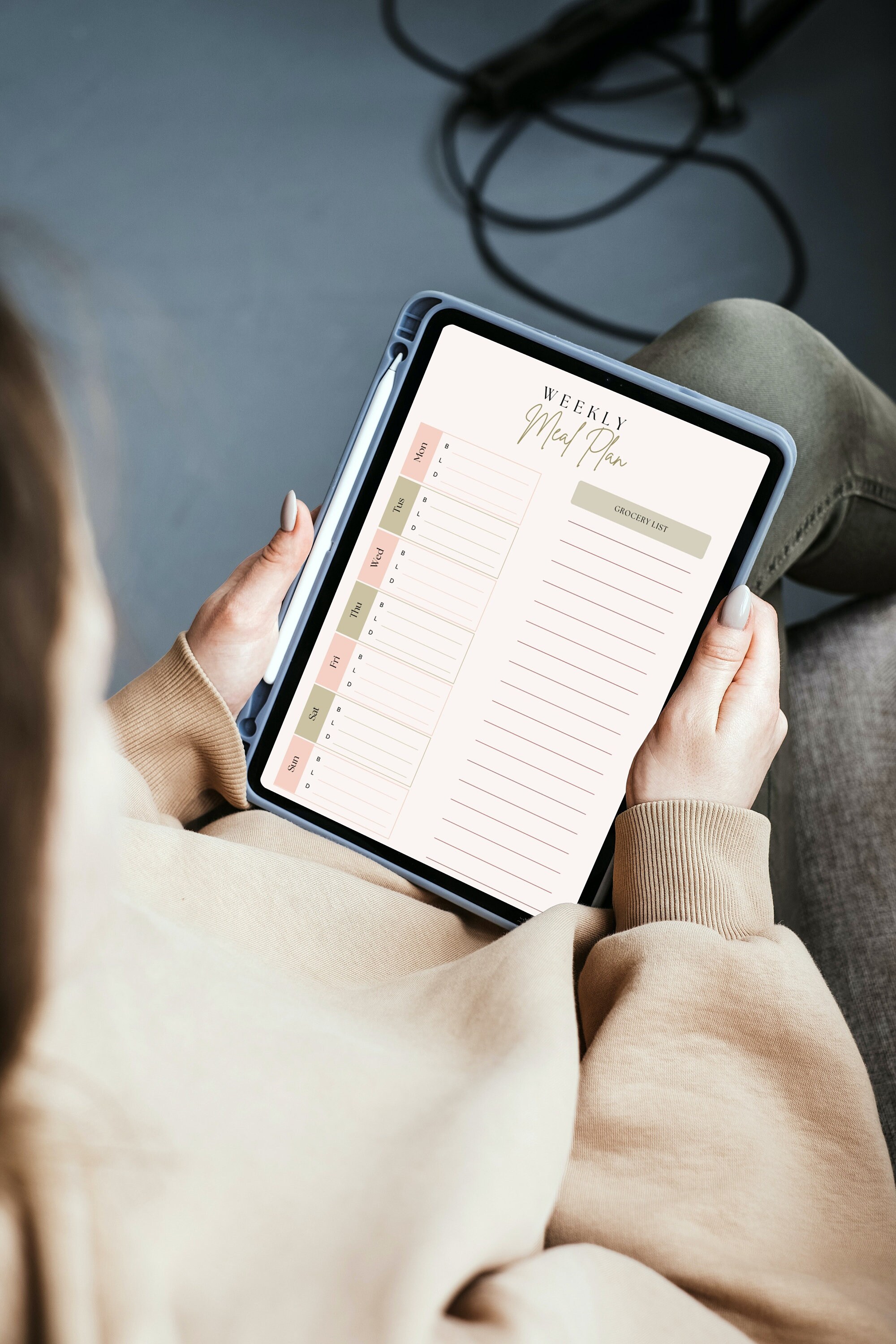 WEEKLY MEAL PLAN & Grocery List, Goodnotes, Notability, Digital Meal ...