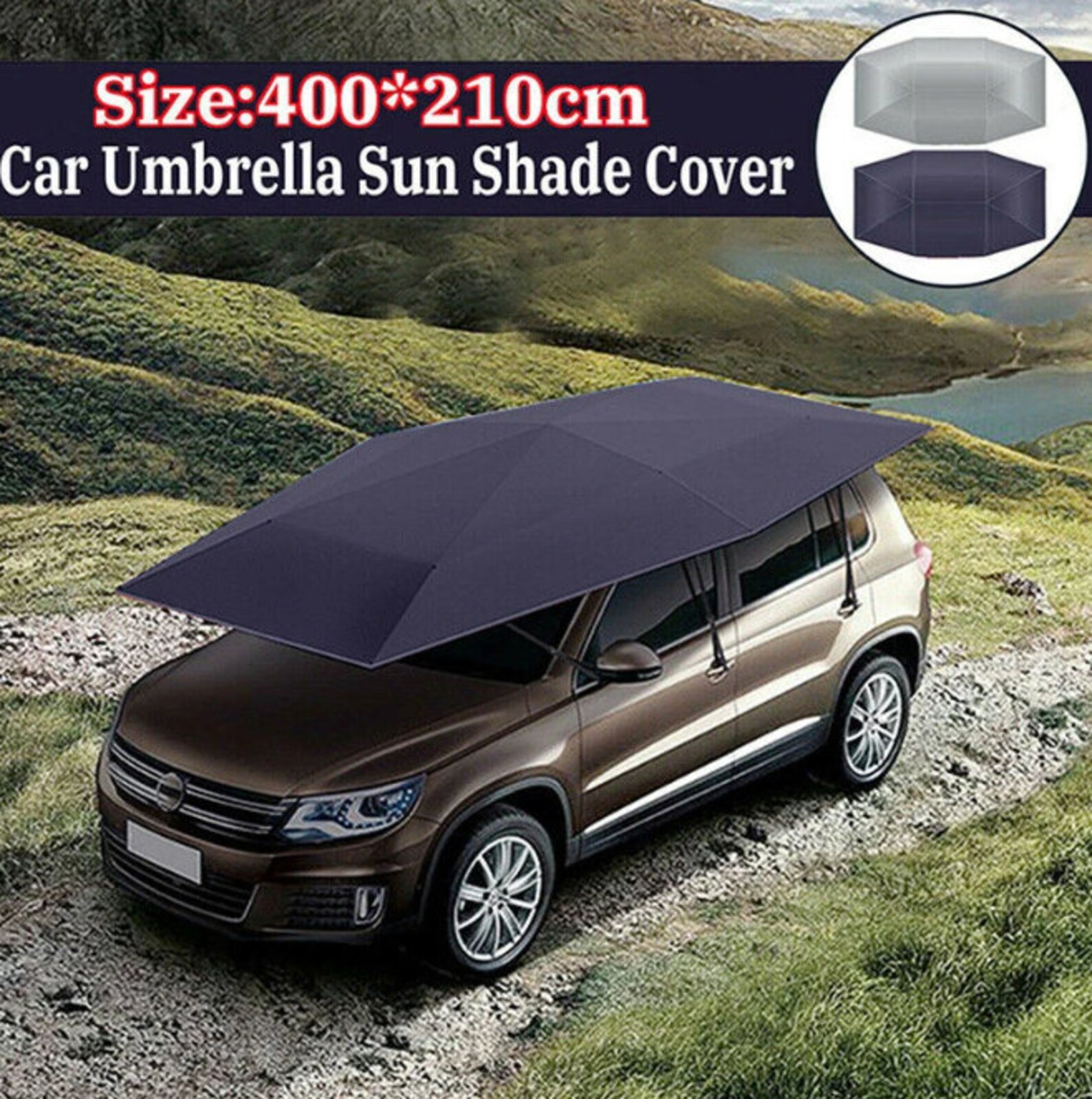 4X2.1M Car Umbrella Sun Shade Cover Car Protective Umbrella Oxford