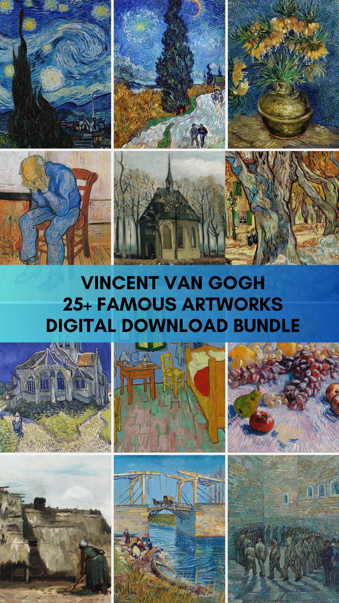 25 Masterpieces Of Vincent Van Gogh Hq Image Bundle Etsy