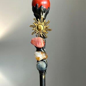 Gemstone Wand, Crystal Gift, Crystal Wand, Unique Gifts, Gemstone Gifts, Red Jasper Stone, Agate Stone, Sun Wand