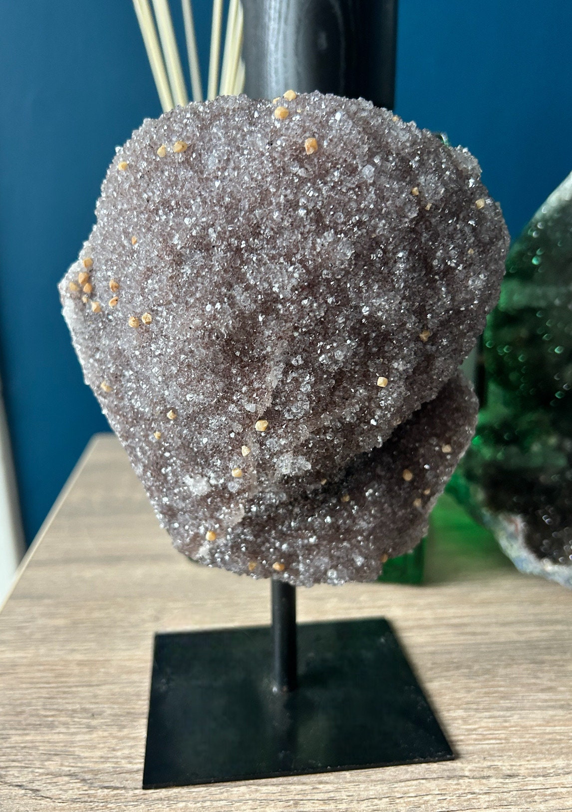 Amethyst on Stand, Large Amethyst on Stand, Amethyst Freeform, Crystal Gift, Druzy Amethyst, Amethyst Druzy Formation, Sugary Amethyst