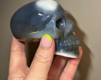 Orca Agate Skull, Agate, Skull Carving, Crystal Carving, Skull Gemstone, Skull Crystal, Orca Agate Crystal