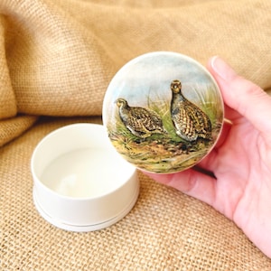 Ptarmigan trinket box, Hand painted Game bird ring dish, Grouse keepsake box with lid, Scottish highlands wildlife lover gift