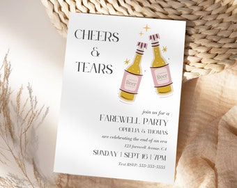 Beer Going Away Party Invitation Editable Template Modern Farewell Party Invite Boho Moving Away Invite Printable Farewell Invitation Evite