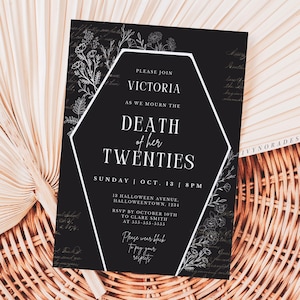 Editable Gothic Death to My 20s Birthday Invitation Template Funeral to My Youth Birthday Invitation Thirtieth Birthday Invite Digital PS36