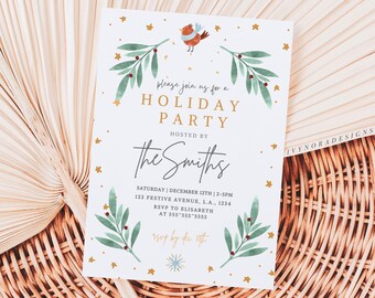 Minimalistische Weihnachtsfeier Einladung Vorlage Weihnachtsfeier Einladung Traditionelle Weihnachtsfeier Druckbare Digitaler Download Weihnachtsessen