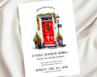 Festive Housewarming Party Invitation Template Printable Christmas Home Sweet Home Housewarming Invite Editable Digital Housewarming PS06